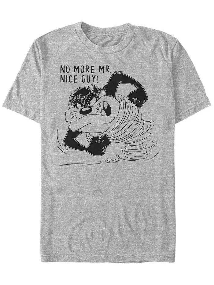 Мужская футболка с короткими рукавами Looney Tunes Tasmanian Devil Taz No More Mr. Nice Guy Fifth — изображение 1 из 1