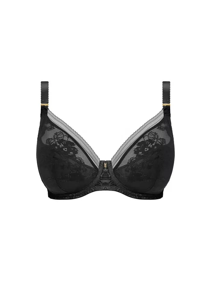 Бюстгальтер Fusion Lace с глубоким вырезом и подкладкой из кружева на косточках Fantasie — изображение 3 из 4, черный
