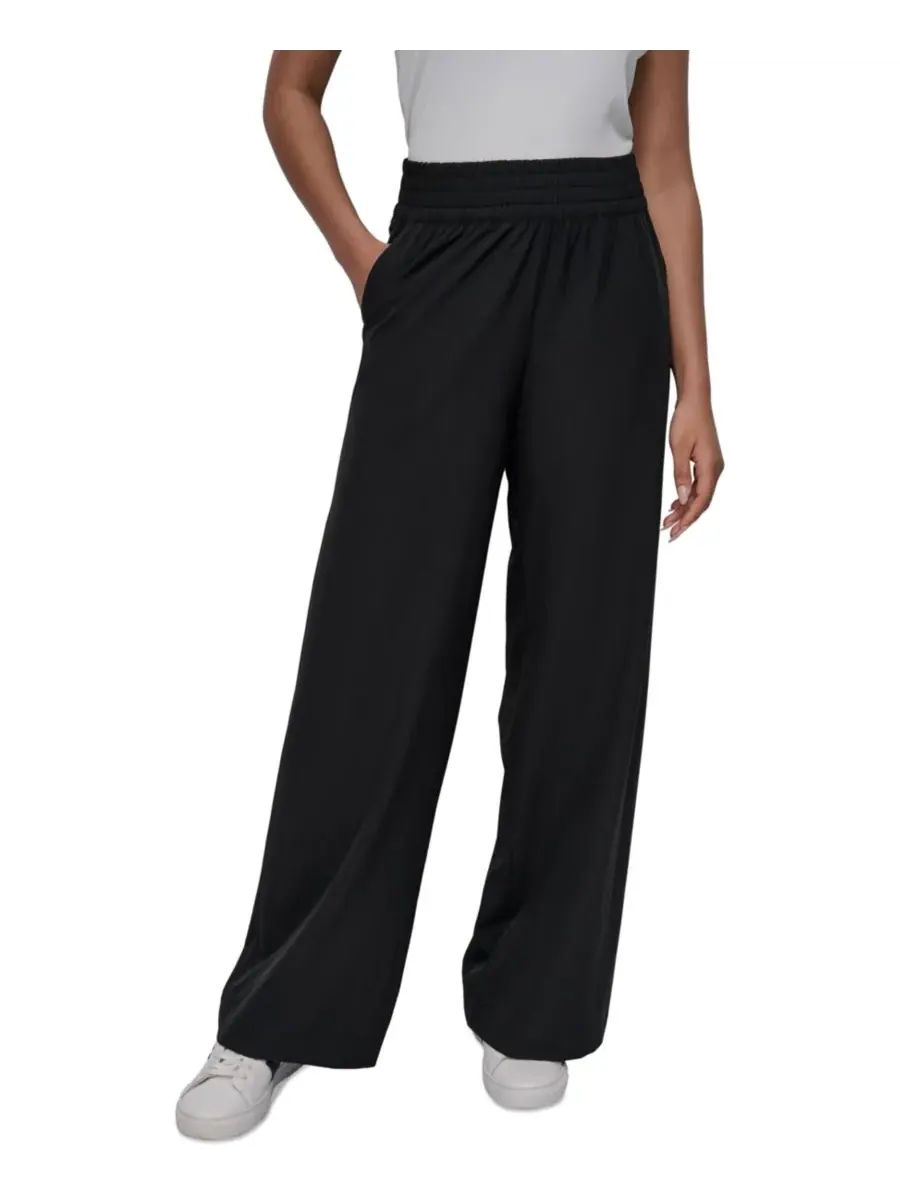 Женские брюки Hudson Stretch Wide-Leg Pull-On Pants DKNY — изображение 1 из 6, черный