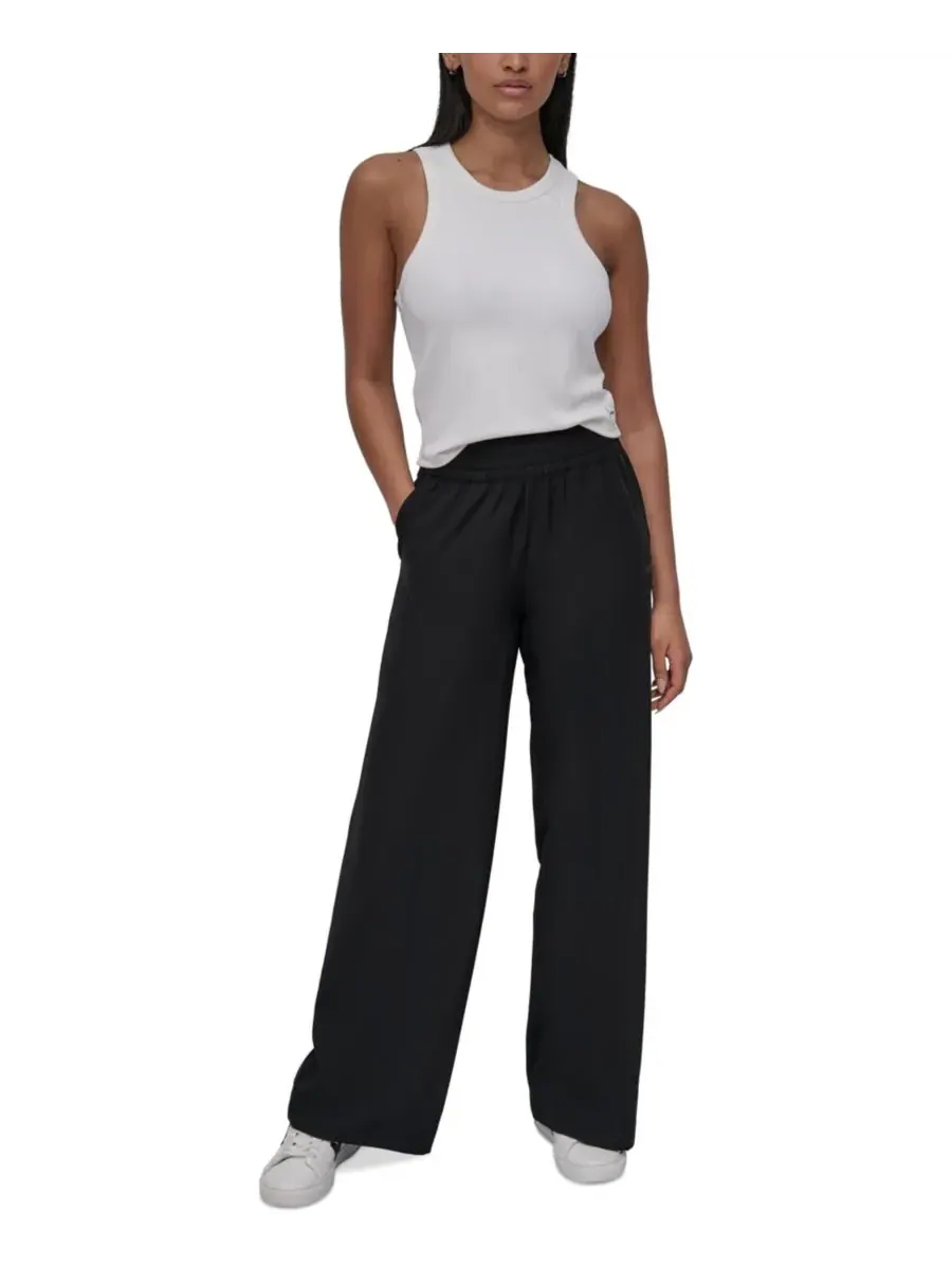 Женские брюки Hudson Stretch Wide-Leg Pull-On Pants DKNY — изображение 2 из 6, черный