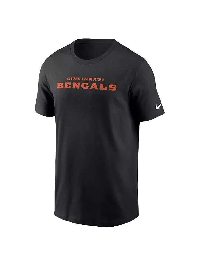 Мужская черная футболка Cincinnati Bengals Primetime Wordmark Essential Nike — изображение 2 из 3, черный