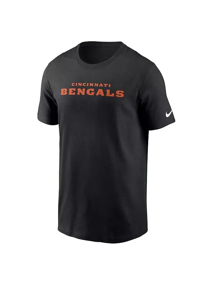 Мужская черная футболка Cincinnati Bengals Primetime Wordmark Essential Nike — изображение 2 из 3