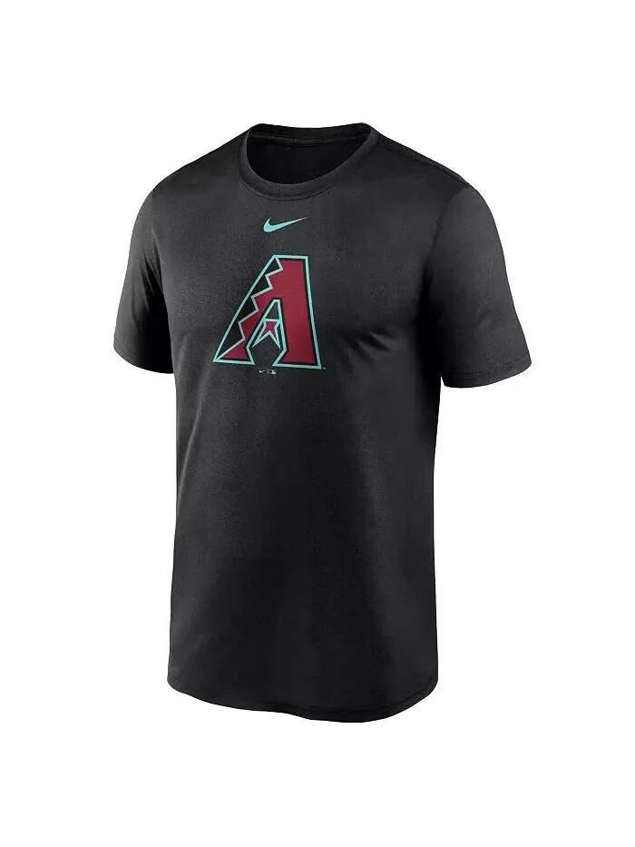 Мужская черная футболка с большим логотипом Arizona Diamondbacks Legend Fuse Performance Nike — изображение 3 из 3, черный
