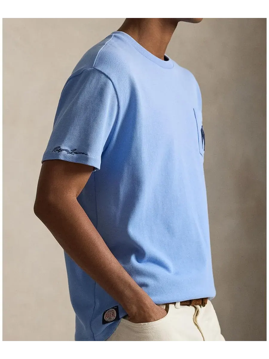 Мужская футболка с круглым вырезом Polo Ralph Lauren — изображение 3 из 10, синий