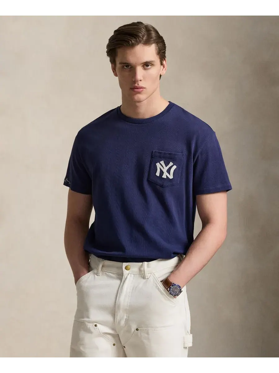 Мужская футболка с круглым вырезом Polo Ralph Lauren, темно-cobalt — изображение 1 из 10, кобальт