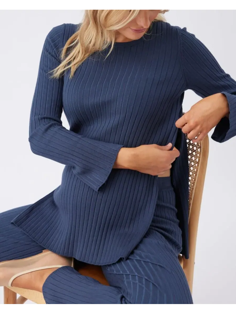 Вязаный комплект для беременных и кормящих мам Stella Rib Ripe Maternity — изображение 2 из 8, темно-синий