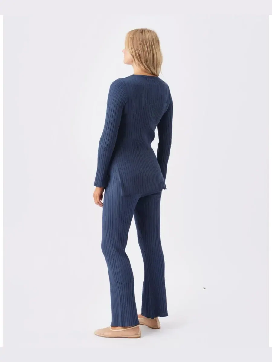 Вязаный комплект для беременных и кормящих мам Stella Rib Ripe Maternity — изображение 3 из 8, темно-синий