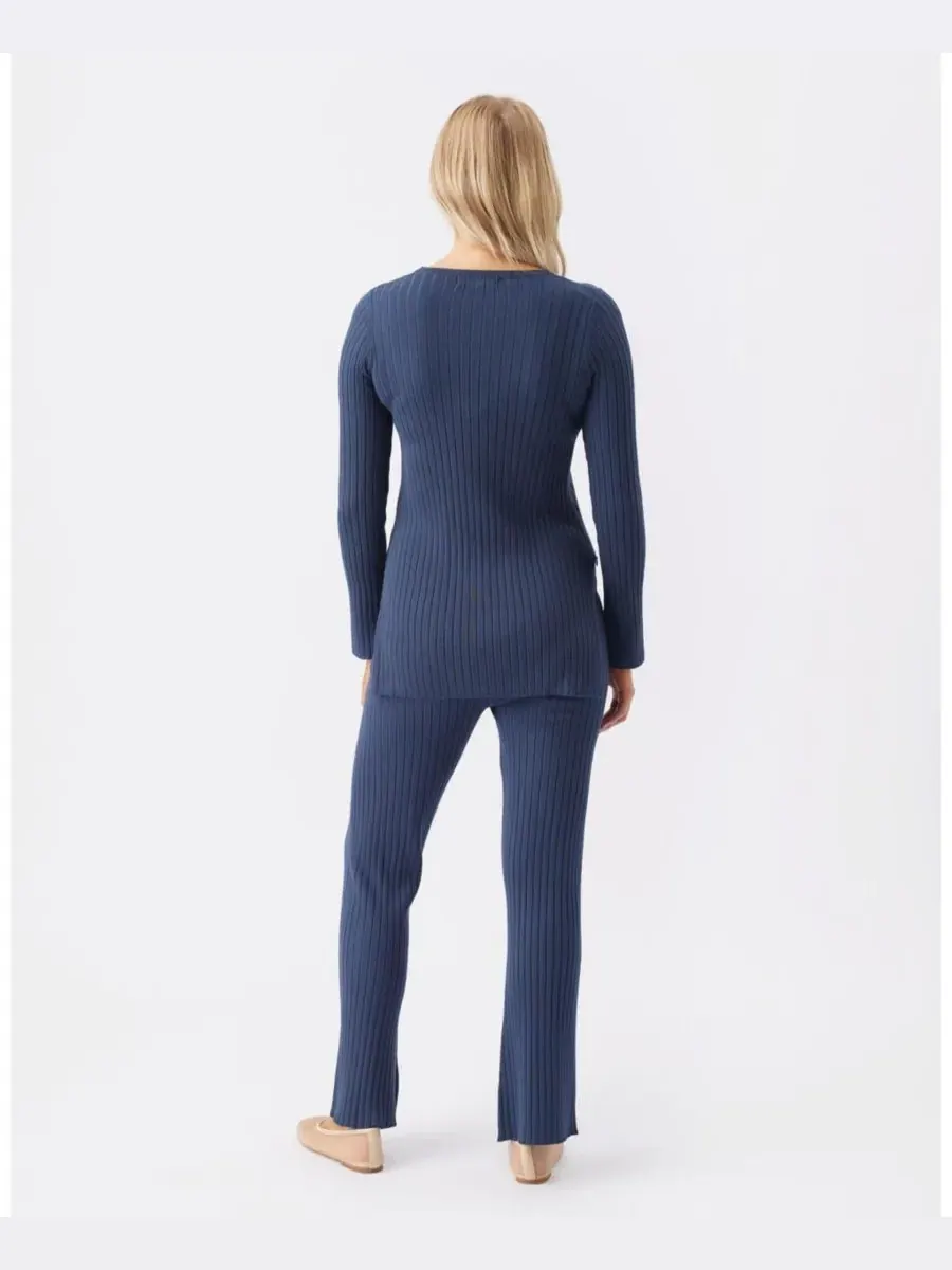 Вязаный комплект для беременных и кормящих мам Stella Rib Ripe Maternity — изображение 5 из 8, темно-синий