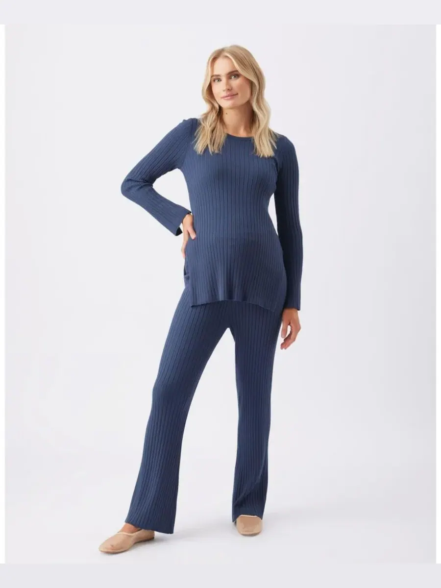Вязаный комплект для беременных и кормящих мам Stella Rib Ripe Maternity — изображение 6 из 8, темно-синий