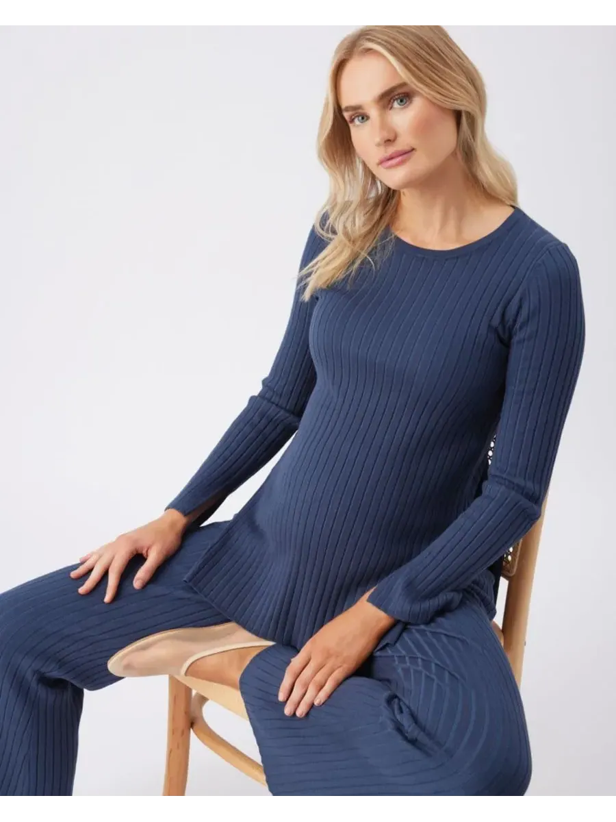Вязаный комплект для беременных и кормящих мам Stella Rib Ripe Maternity — изображение 7 из 8, темно-синий