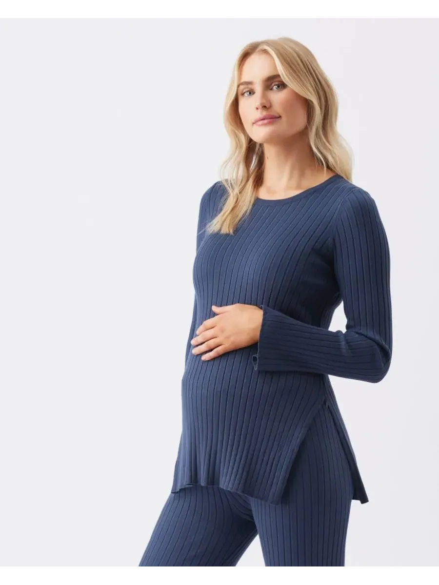 Вязаный комплект для беременных и кормящих мам Stella Rib Ripe Maternity — изображение 8 из 8, темно-синий