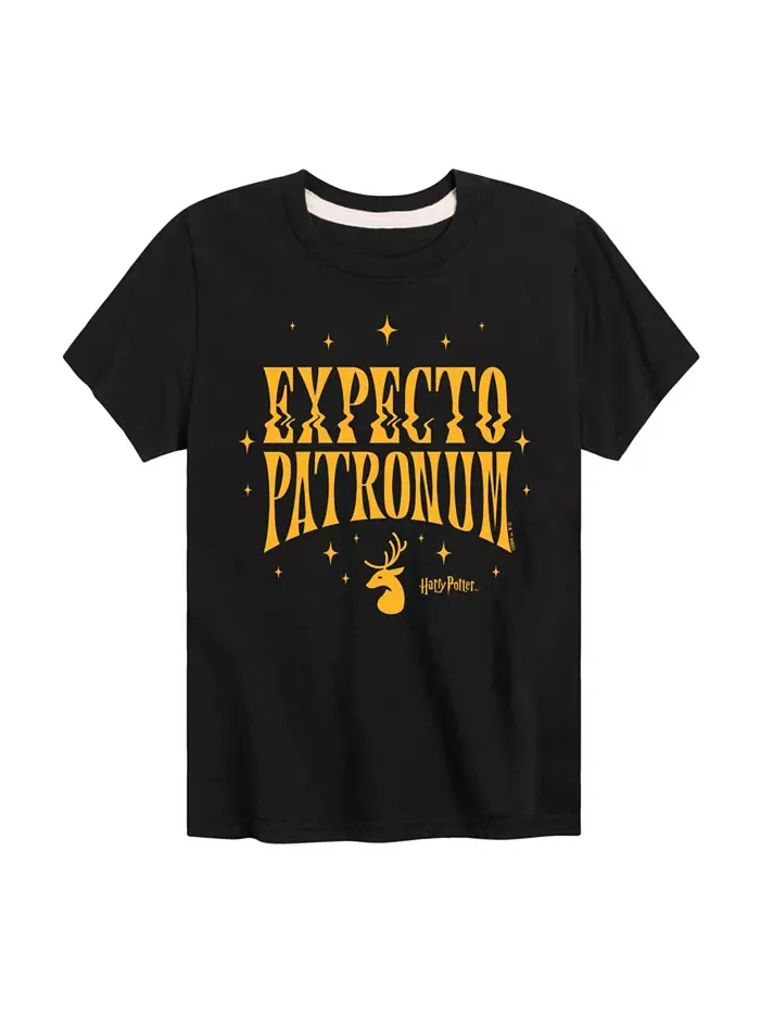Футболка с принтом "Expecto Patronum" для мальчиков Harry Potter — изображение 1 из 3, черный