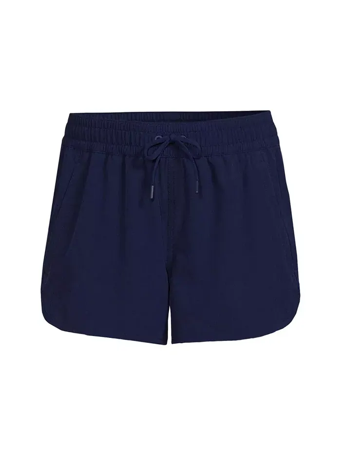 Пляжные шорты Plus Size 3" Packable Cover-up Lands' End — изображение 2 из 3, глубокий темно-синий