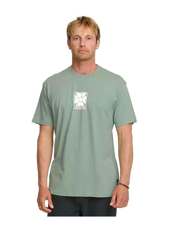Мужская футболка Bloomy с коротким рукавом Quiksilver — изображение 1 из 5, зеленый