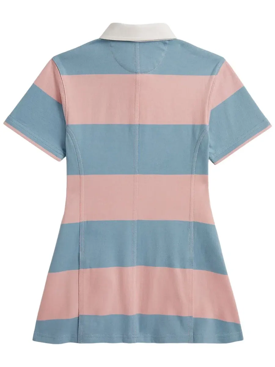 Детское платье для регби с коротким рукавом, размеры 2T-6X Polo Ralph Lauren — изображение 2 из 3, розовый/синий