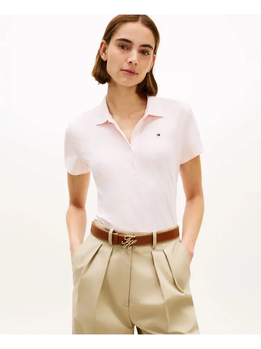 Женская поло с коротким рукавом и принтом Tommy Hilfiger — изображение 1 из 4