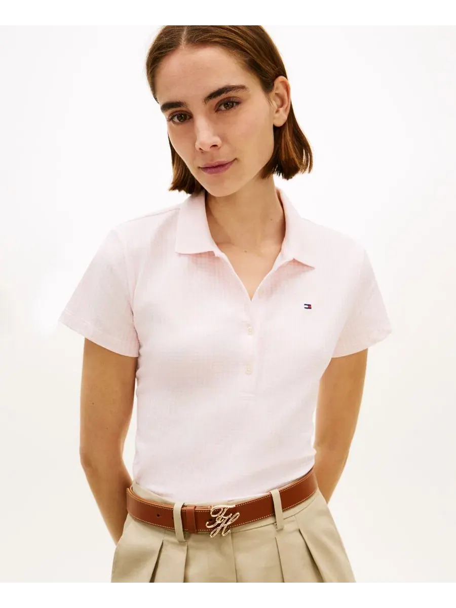 Женская поло с коротким рукавом и принтом Tommy Hilfiger — изображение 3 из 4