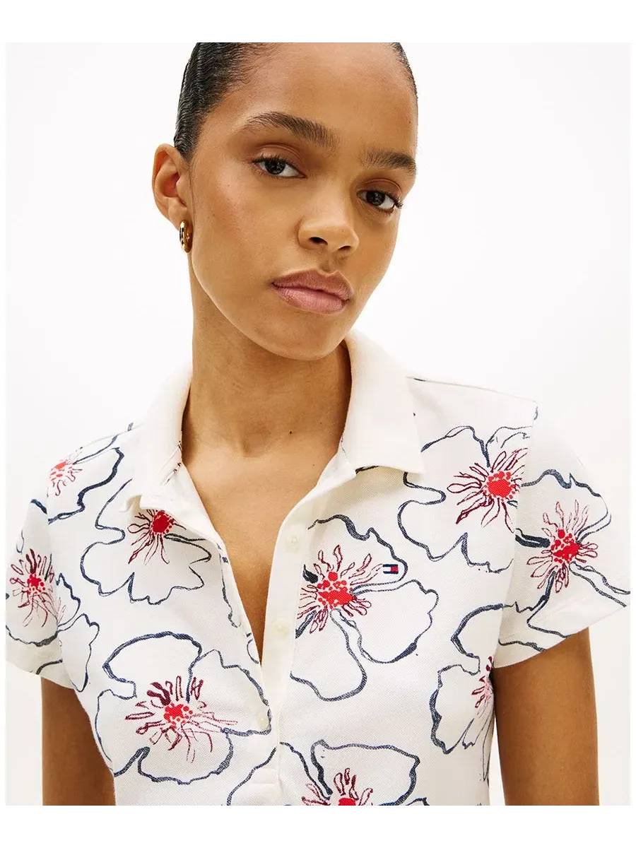 Женская поло с коротким рукавом и принтом Tommy Hilfiger — изображение 3 из 4