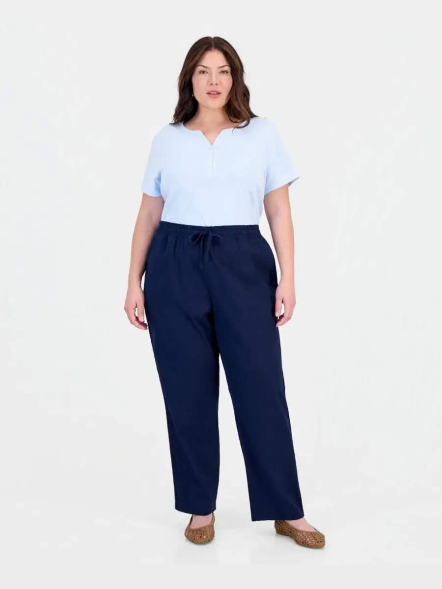 Широкие брюки с завязками на талии Style & Co Plus — изображение 1 из 3