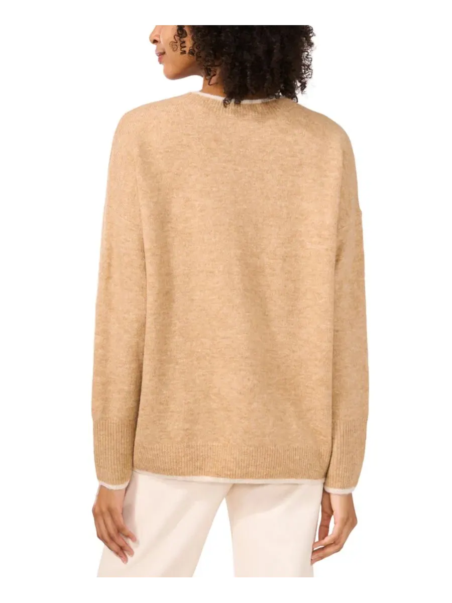 Свитер с контрастной отделкой Vince Camuto, Latte Heather — изображение 6 из 6
