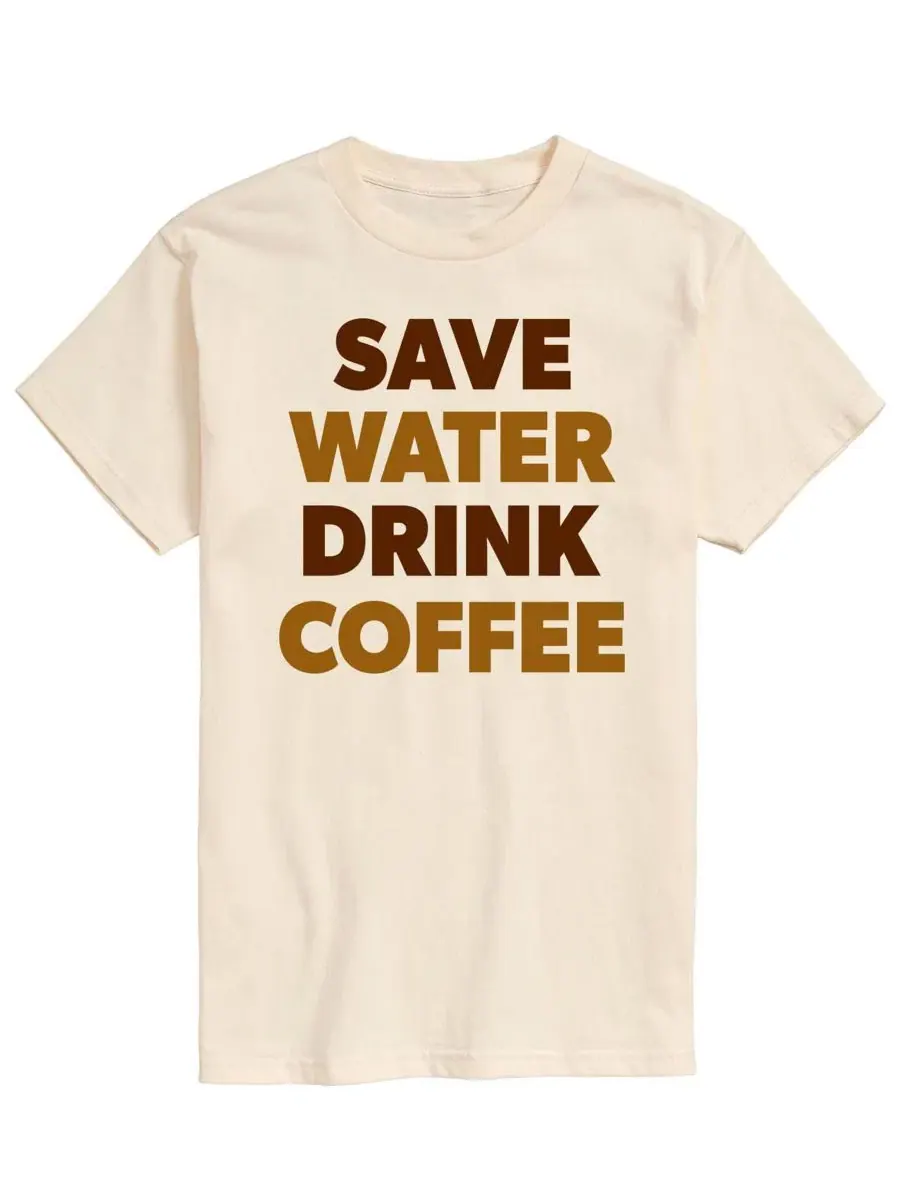 Футболка с коротким рукавом и принтом Save Water Drink Coffee AIRWAVES — изображение 1 из 3, бежевый