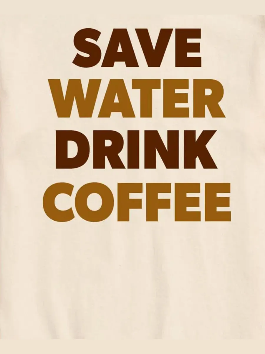 Футболка с коротким рукавом и принтом Save Water Drink Coffee AIRWAVES — изображение 3 из 3, бежевый