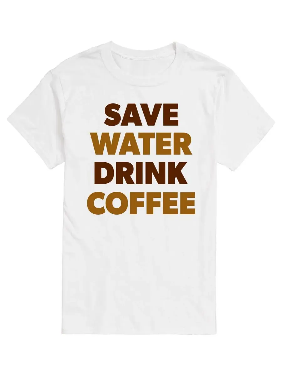 Футболка с коротким рукавом и принтом Save Water Drink Coffee AIRWAVES — изображение 1 из 3, белый