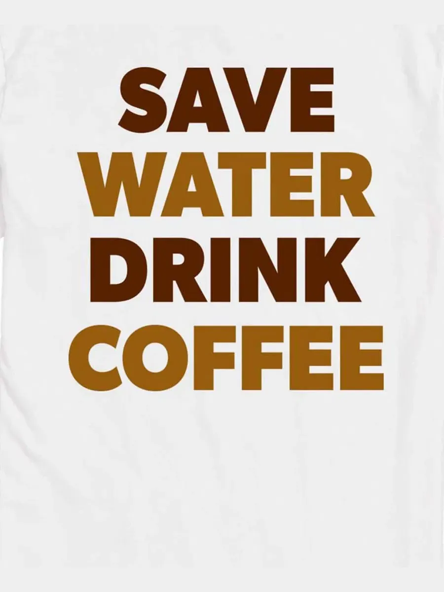 Футболка с коротким рукавом и принтом Save Water Drink Coffee AIRWAVES — изображение 3 из 3, белый
