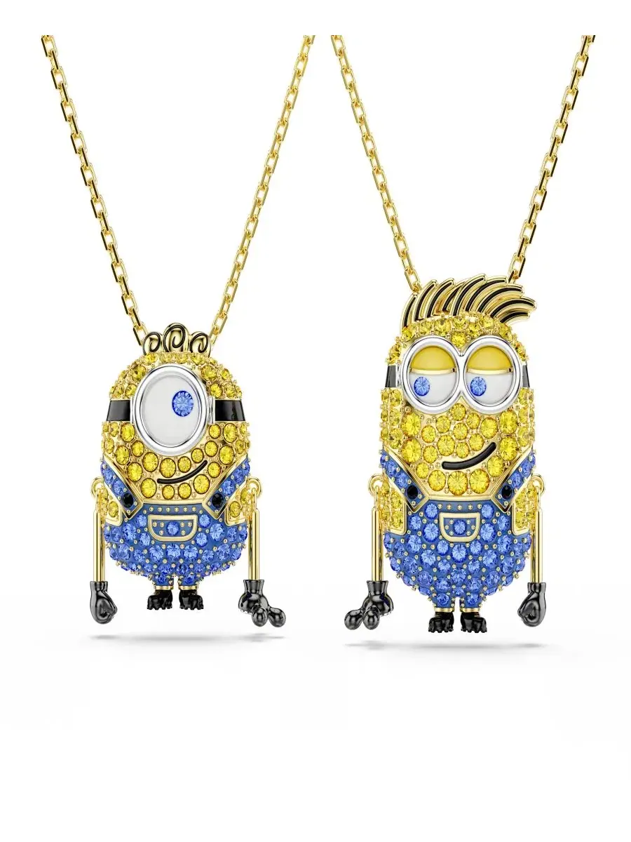 Комплект подвесок с кристаллами Swarovski Minions James and Henry — изображение 1 из 12, золото