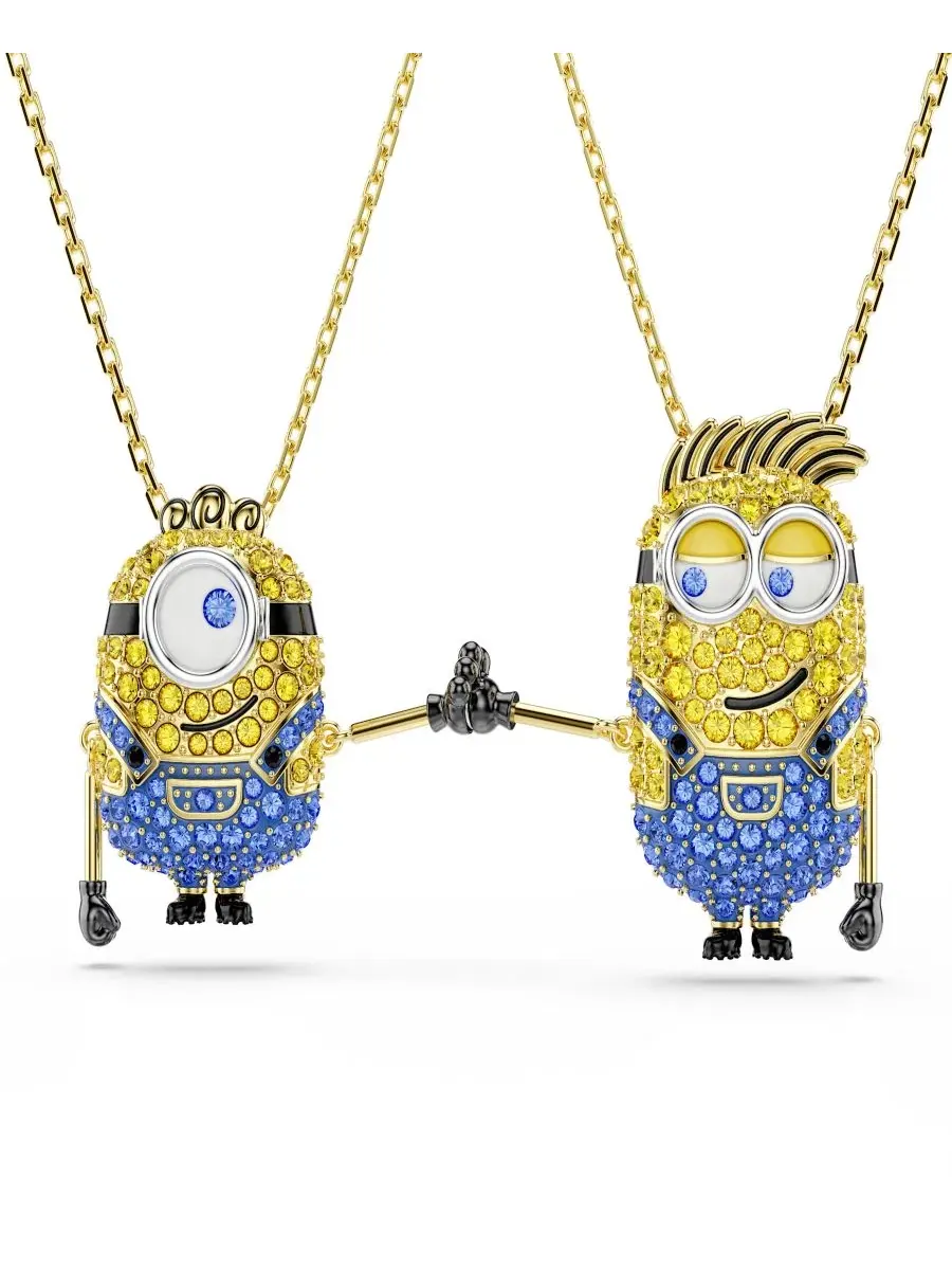 Комплект подвесок с кристаллами Swarovski Minions James and Henry — изображение 2 из 12, золото