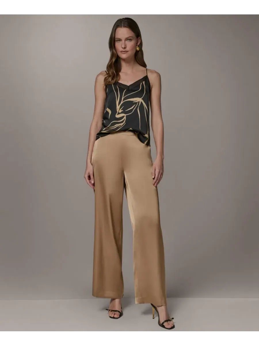 Женские брюки с широкой штаниной, средней посадки Donna Karan New York — изображение 2 из 6, олененок