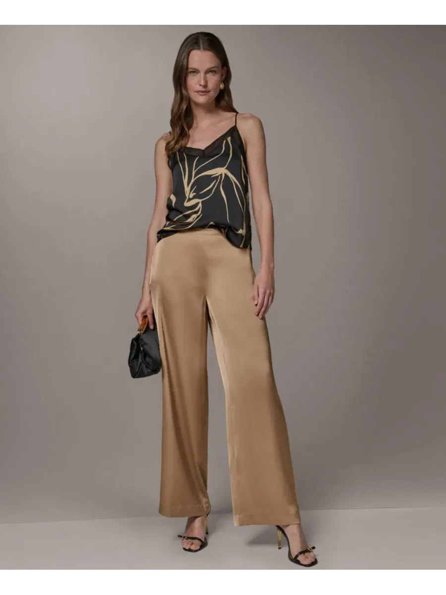 Женские брюки с широкой штаниной, средней посадки Donna Karan New York — изображение 6 из 6, олененок