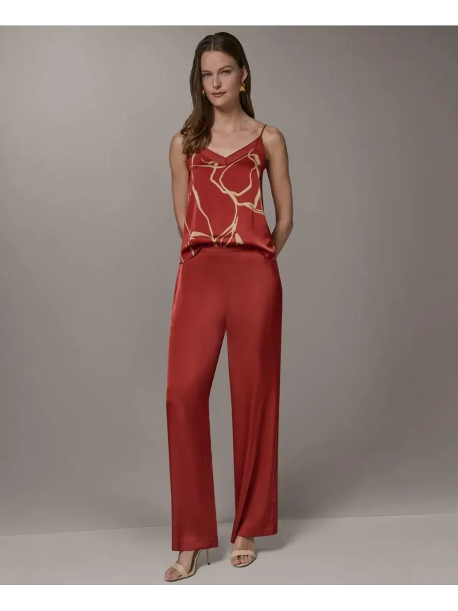 Брюки женские с широкой штаниной Donna Karan New York — изображение 2 из 6, коричневый