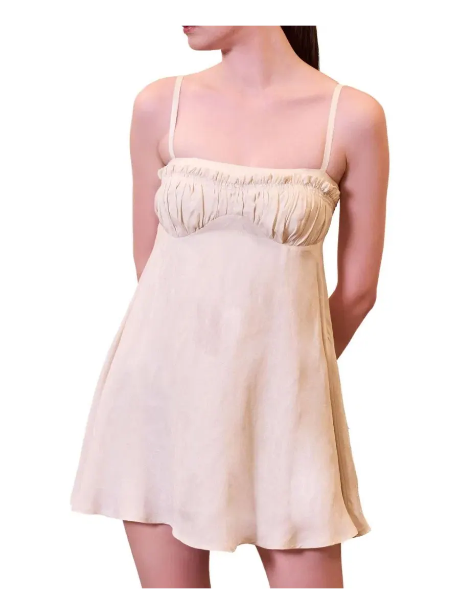 Платье мини без рукавов с открытой спиной Daydreamers Strappy Backless PCFG — изображение 3 из 8, бежевый