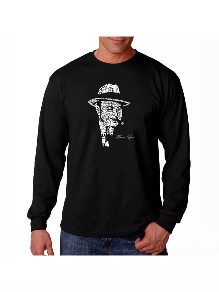Футболка мужская Word Art с длинным рукавом - Аль Капоне - Original Gangster LA Pop Art — изображение 1 из 2, черный