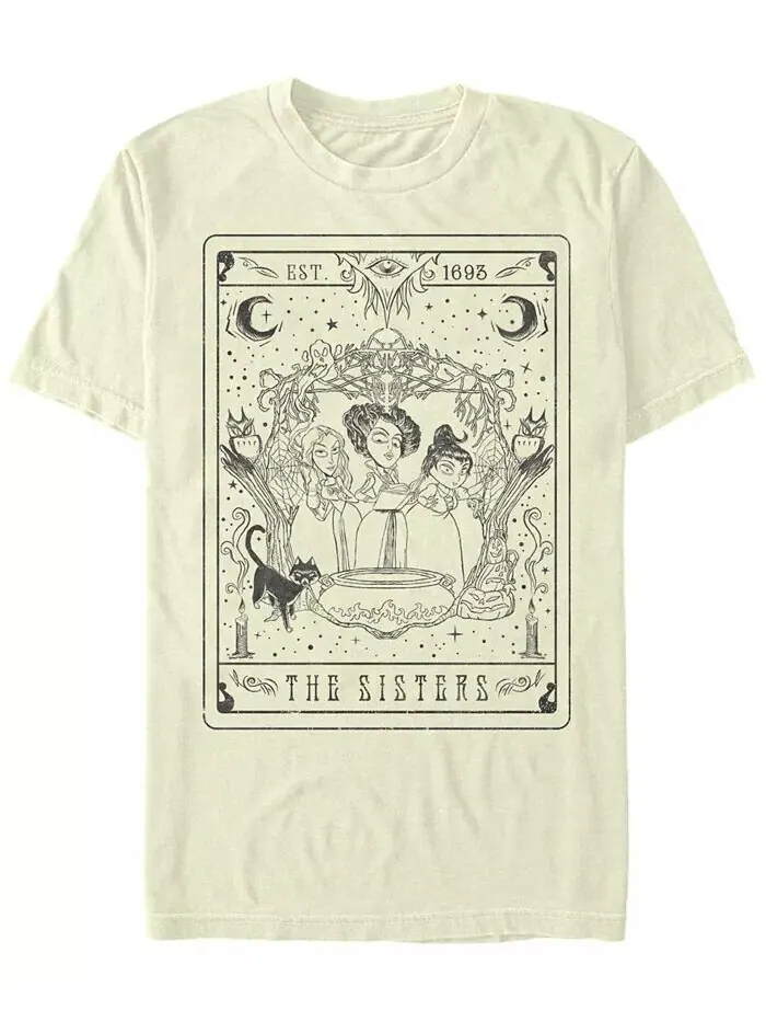 Мужская футболка с коротким рукавом Hocus Pocus The Sisters Tarot Fifth Sun — изображение 1 из 1, прозрачный