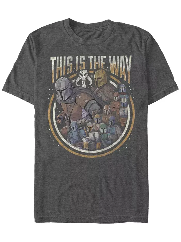 Мужская футболка с коротким рукавом Star Wars Mandalorian The Way Group Fifth Sun — изображение 1 из 1, темно-серый