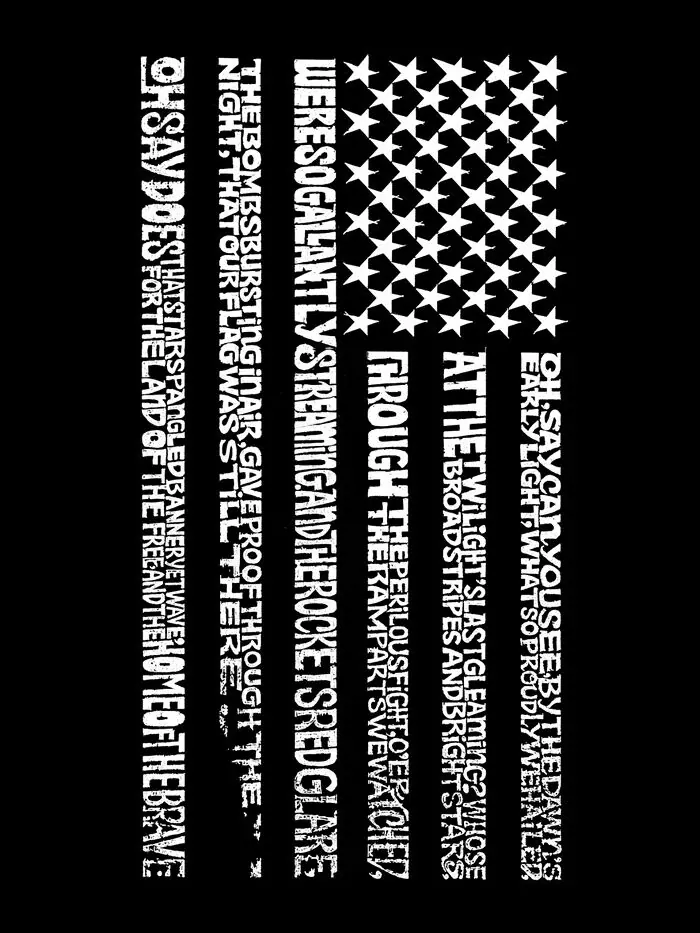 Женская толстовка Word Art Crewneck с национальным гимном и флагом LA Pop Art — изображение 2 из 2, фиолетовый