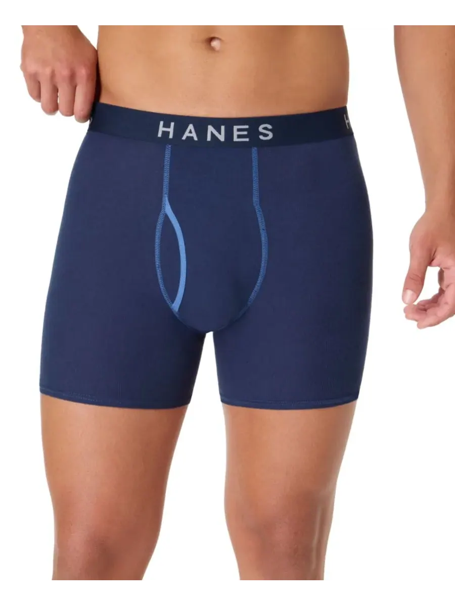 Hanes Мужские боксеры Ultimate Ringer, комплект из 4 штук — изображение 3 из 6, разноцветный