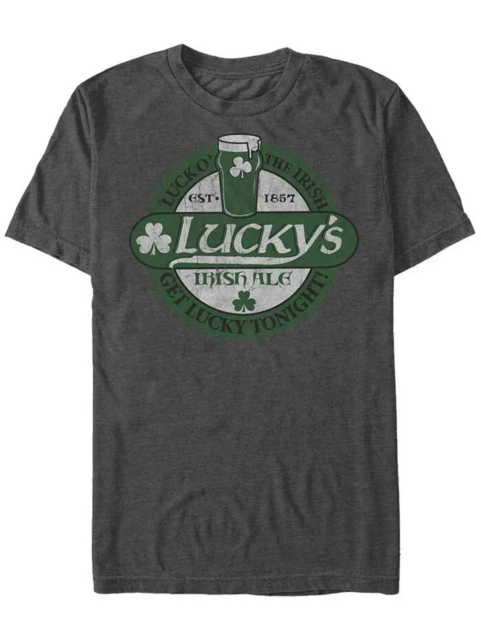 Мужская футболка Lucky Luck с коротким рукавом и круглым вырезом Fifth Sun — изображение 1 из 1, темно-серый