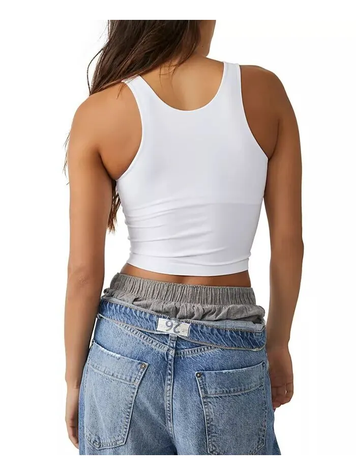 Женский укороченный топ на бретельках Clean Lines Free People — изображение 2 из 5, белый