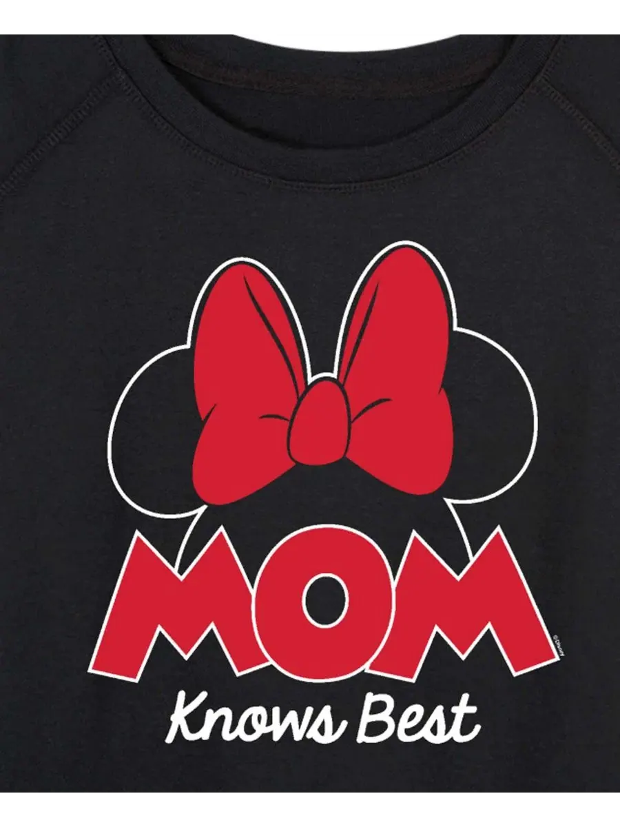 Футболка с длинными рукавами Disney Mom Knows Best Minnie из французской махровой ткани больших — изображение 2 из 3, черный