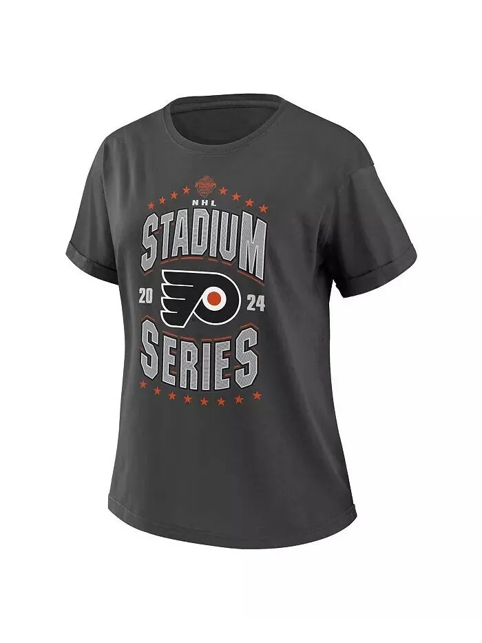 Женская футболка бойфренда Philadelphia Flyers 2024 NHL Stadium Series, угольная WEAR by Erin — изображение 2 из 3