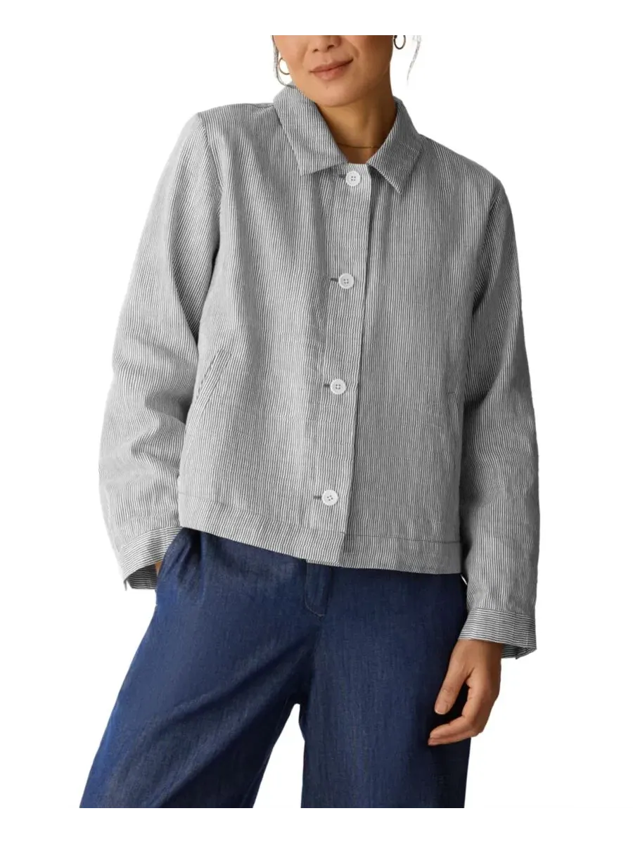 Женский жакет с воротником и полосками Eileen Fisher