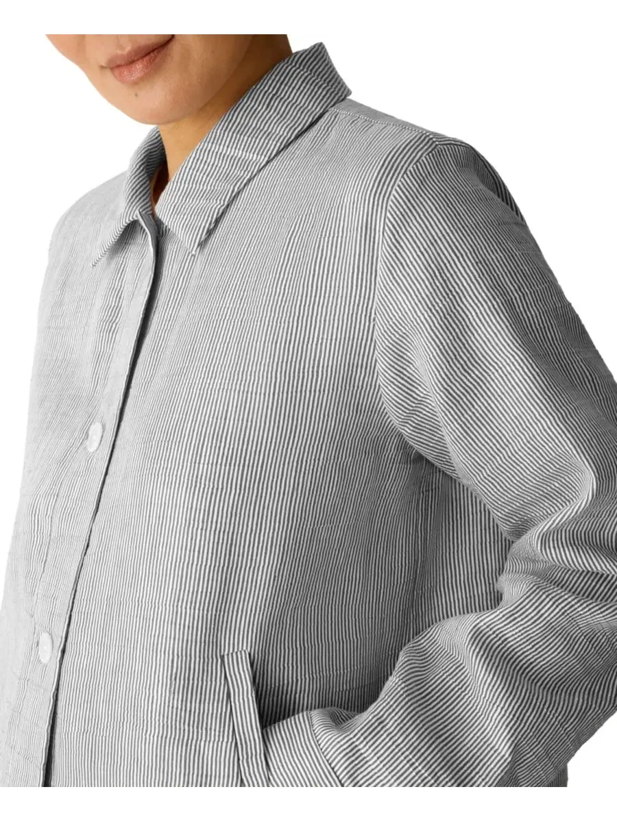 Женский жакет с воротником и полосками Eileen Fisher — изображение 3 из 4, врен