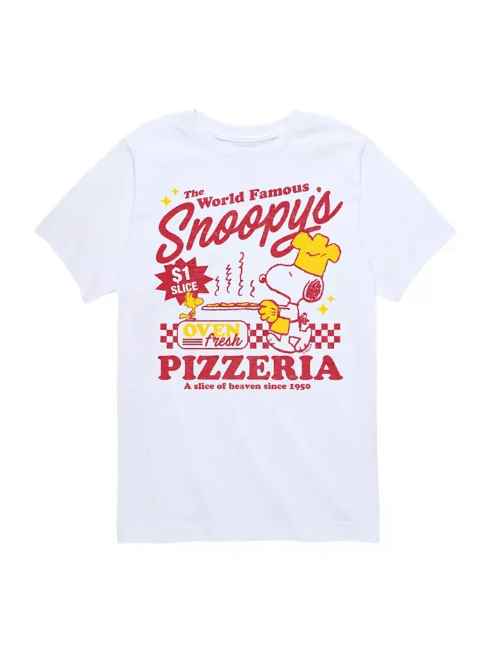 Футболка с принтом "Pizzeria" для мальчиков Big Boys Peanuts — изображение 1 из 3, белый
