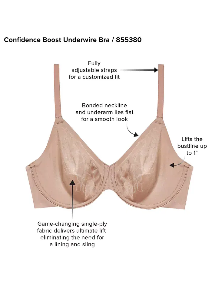 Женский бюстгальтер с косточками Confidence Boost 855380 Wacoal — изображение 4 из 5, черный