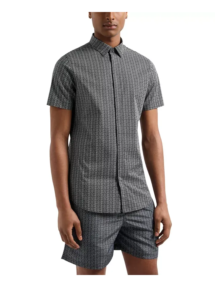 Мужская рубашка с логотипом AX A|X Armani Exchange — изображение 1 из 3, черный