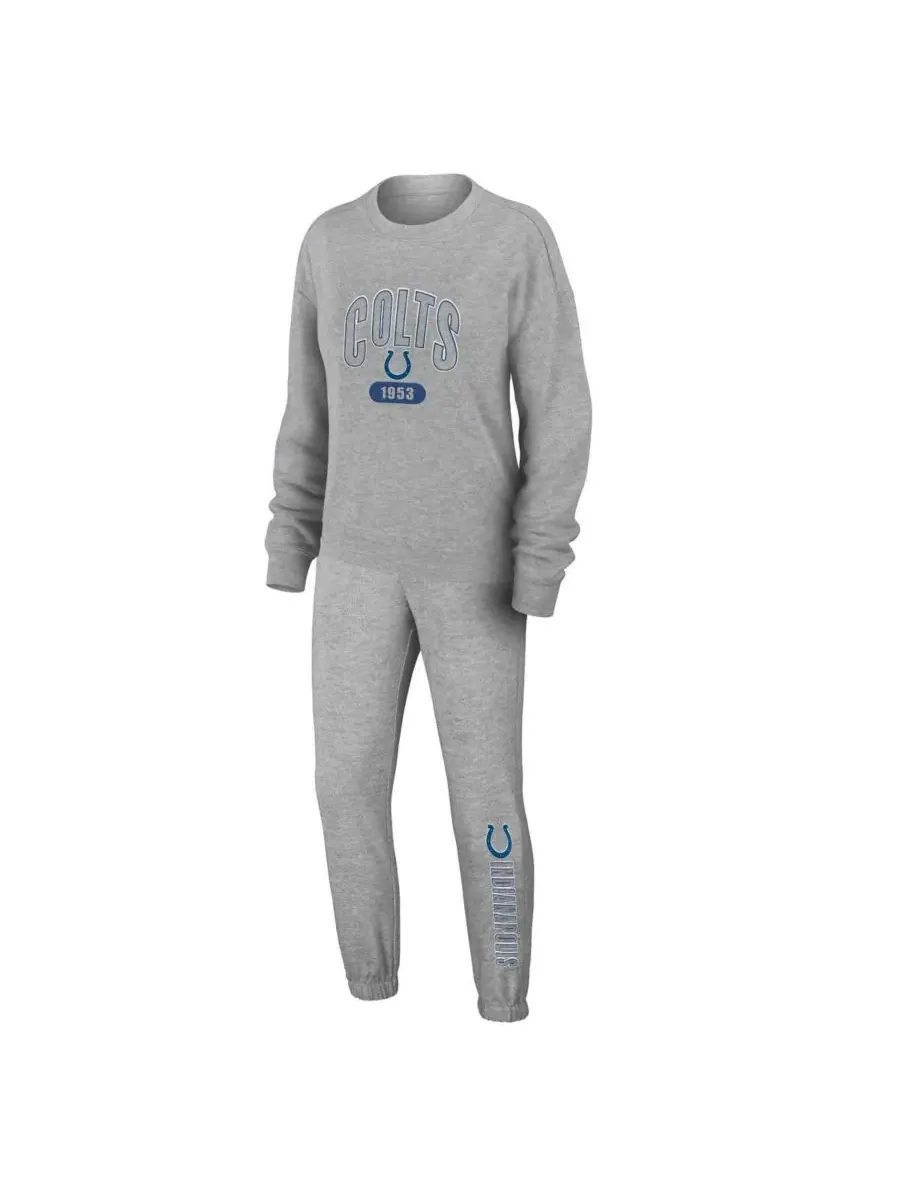Женский комплект из лонгслива и брюк с принтом Indianapolis Colts WEAR by Erin Andrews — изображение 1 из 4, серый