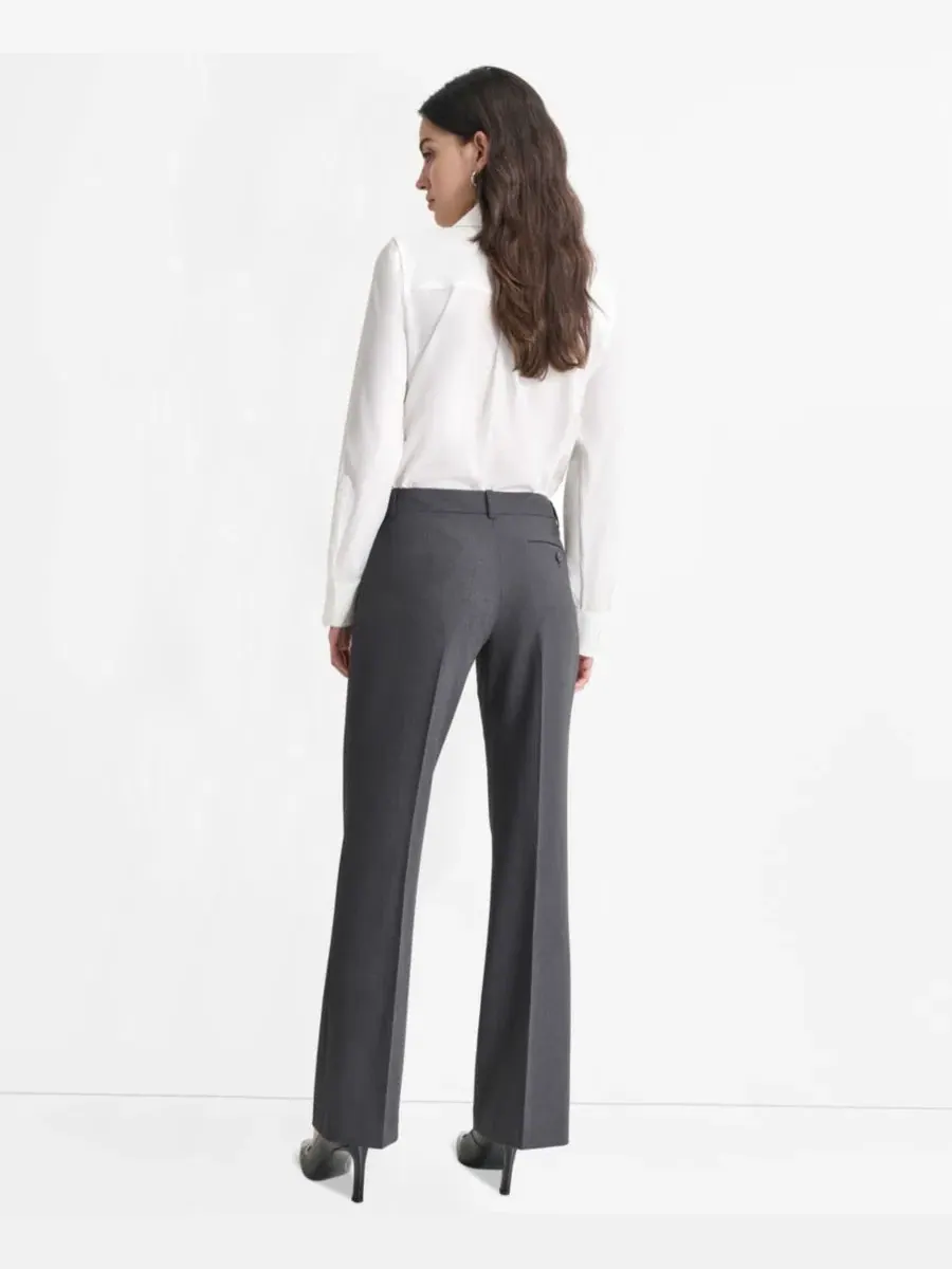 Брюки прямого кроя с высокой посадкой Petite High-Rise Straight-Leg DKNY — изображение 6 из 6, темно-серый